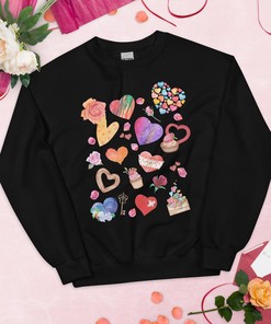 Valentine's Day Heart Sweater Cute Love Sweatshirt Valentines Tees Womens Shirt Unisex Hart T-Shirt Heart Love Tee Teacher Valentine's