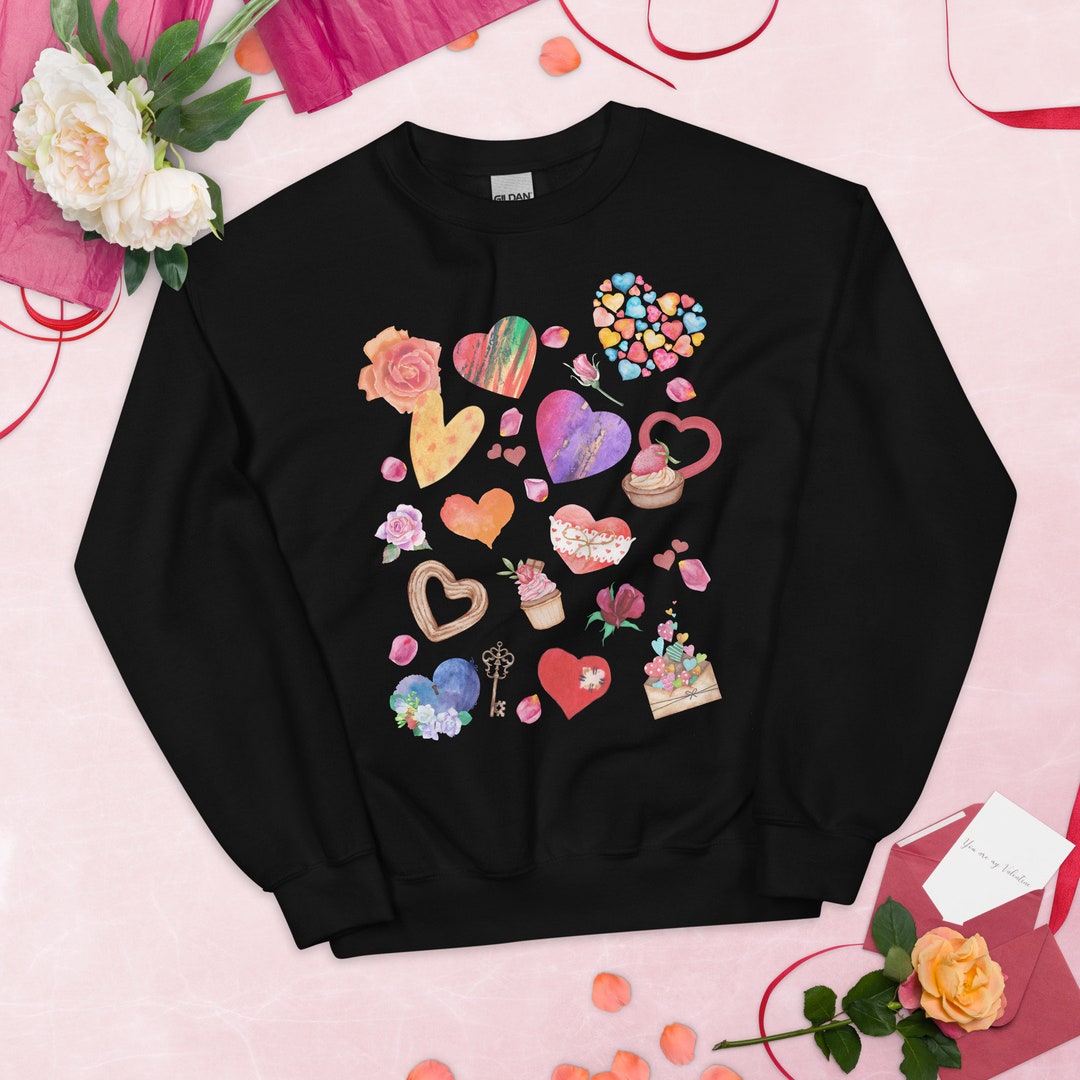 Valentine's Day Heart Sweater Cute Love Sweatshirt Valentines Tees Womens Shirt Unisex Hart T-Shirt Heart Love Tee Teacher Valentine's