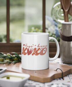 Valentines Day Mug, Hugs Kisses Xoxo, Valentine Gifts Gift Idea Holiday Presents Couple Lovers In Love Cupido