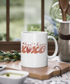 Valentines Day Mug, Hugs Kisses Xoxo, Valentine Gifts Gift Idea Holiday Presents Couple Lovers In Love Cupido