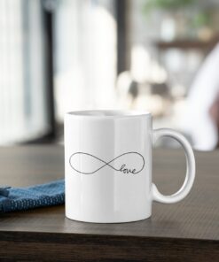 Valentines Day Mug, Infinity Love, Cute Valentine Mug, Valentines Day Gift, White Ceramic Mug Gift, Souvenir