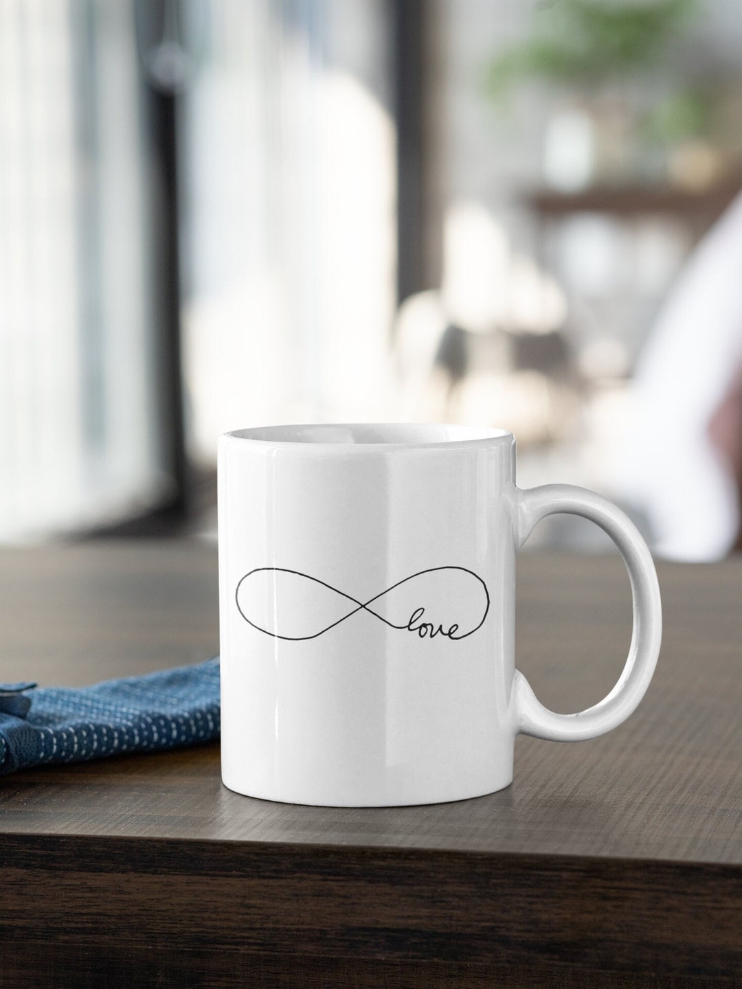 Valentines Day Mug, Infinity Love, Cute Valentine Mug, Valentines Day Gift, White Ceramic Mug Gift, Souvenir