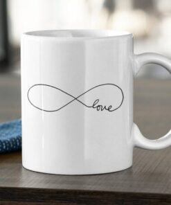Valentines Day Mug, Infinity Love, Cute Valentine Mug, Valentines Day Gift, White Ceramic Mug Gift, Souvenir