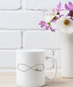 Valentines Day Mug, Infinity Love, Cute Valentine Mug, Valentines Day Gift, White Ceramic Mug Gift, Souvenir