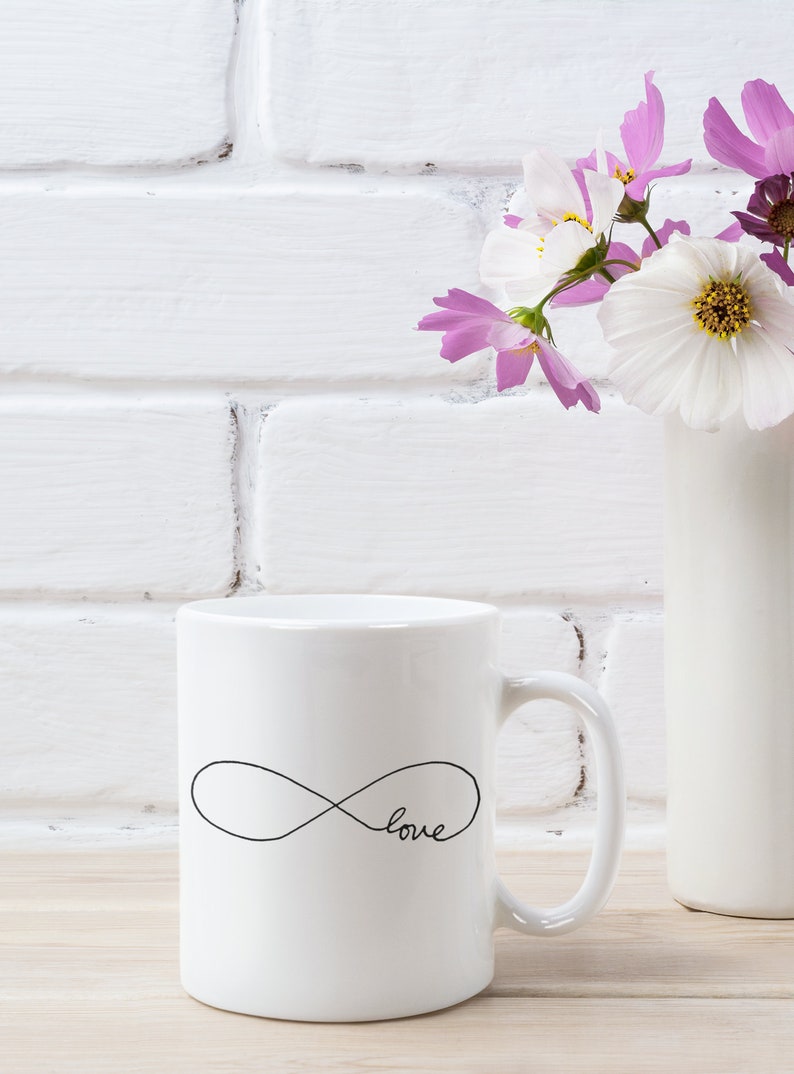 Valentines Day Mug, Infinity Love, Cute Valentine Mug, Valentines Day Gift, White Ceramic Mug Gift, Souvenir