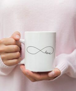 Valentines Day Mug, Infinity Love, Cute Valentine Mug, Valentines Day Gift, White Ceramic Mug Gift, Souvenir