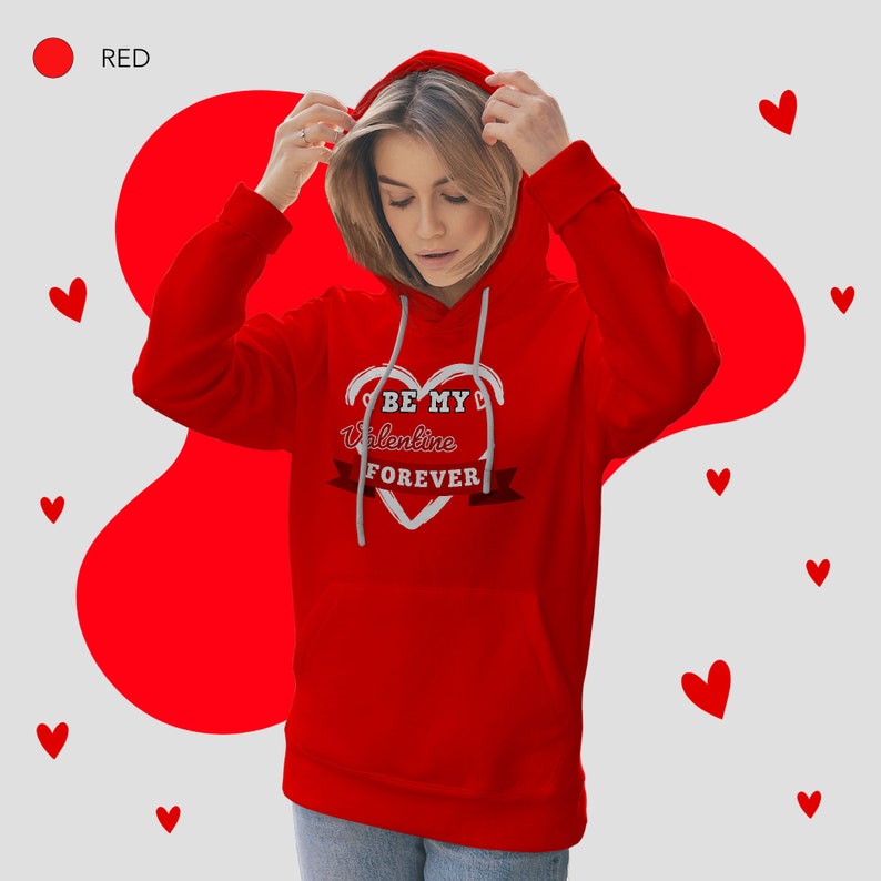 Valentines Day Oversized Wife Husband Gift ideas Hoodie, Valentines Outwear Outfit, Unisex Streetwear Love Heart Hoodie - Image 2