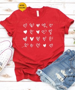 Valentines Day Shirt, Heart Shirt, Valentines Day Shirts For Women, Cute Heart T-Shirt, Cute Valentine Shirt, Teachers Valentines Day Shirt