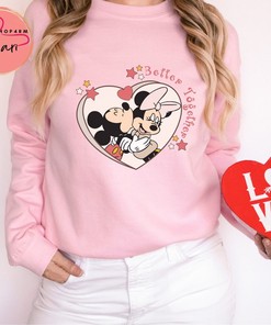 Valentines Day Sweatshirt, Mickey Minnie MOuse Valentines SweatShirt, Unisex Valentines Day Sweatshirt, Valentines Day Gifts,