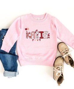 Valentine's Day Sweatshirt for Girls: Personalized and Toddler Sizes