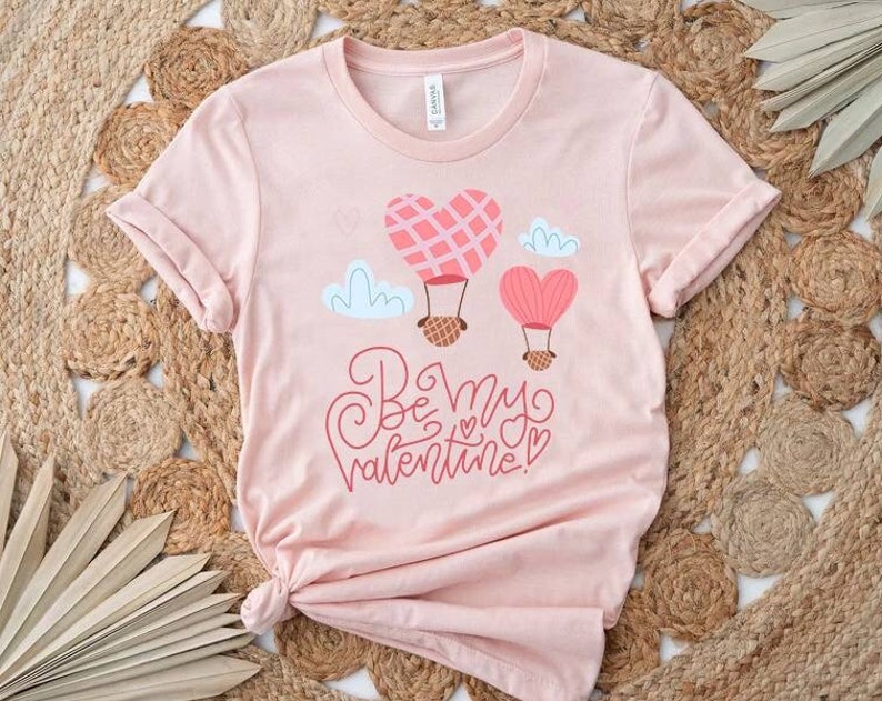 Valentine's Day gift idea, Be My Valentine Shirt Baloon Waffle, Valentines Day Shirt, Be My Valentine Unisex, Valentines Day Gift for women - Image 3