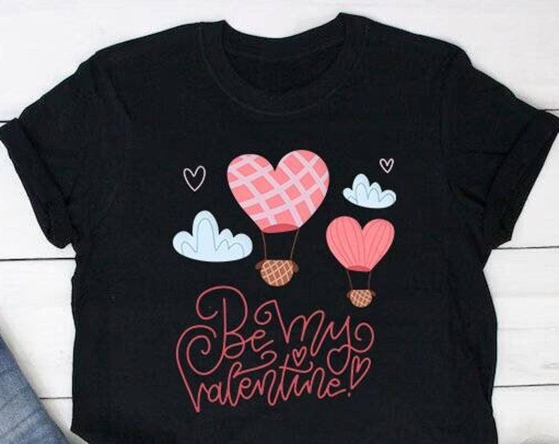 Valentine's Day gift idea, Be My Valentine Shirt Baloon Waffle, Valentines Day Shirt, Be My Valentine Unisex, Valentines Day Gift for women - Image 4