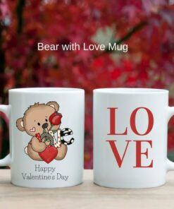 Valentines Gift For Him, Valentine Mug, Valentine Gift, Cute Bear Mug, Valentines Day Mug, Valentines Gift For Her