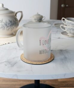 Valentine's Mug, I Love You Frosted Glass Mug