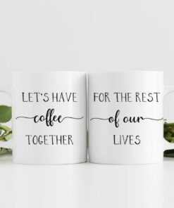 Valentines Mugs, Cute Couples Mugs, Anniversary Gift, Wedding Mugs, Bridal Shower Gift, Husband Wife Mugs