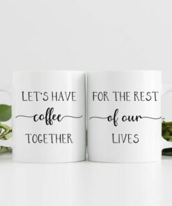Valentines Mugs, Cute Couples Mugs, Anniversary Gift, Wedding Mugs, Bridal Shower Gift, Husband Wife Mugs
