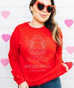Valentine's Sweatshirt - Afrodite Spells Love Potion - Goddess Cute Sweater - Teacher Valentine's Shirt - Mom Valentine's Unisex Sweatshirt