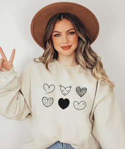 Valentines Sweatshirt, Hearts Sweatshirt Gift For Valentines Day, VDay Party Sweatshirt, Love sweatshirt, Couple shirt