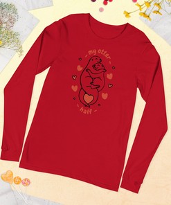 Valentines gift Valentines shirt Love Lover Otter Shirt Unisex Long Sleeve Tee