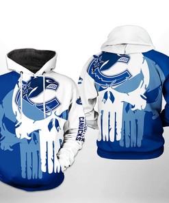 Vancouver Canucks Nhl Team Skull 3D All Over Print Zip Up Hoodie Option