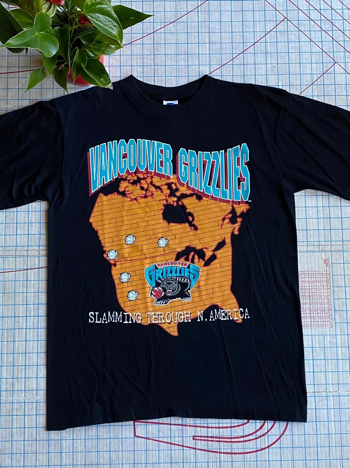 Vancouver Grizzlies Inaugural Pre-Season Tour Tshirt Hoodie Crewneck Sweatshirt Reprinted Full Color Full Size Gifts for NBA Fans
