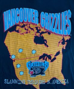 Vancouver Grizzlies Inaugural Pre-Season Tour Tshirt Hoodie Crewneck Sweatshirt Reprinted Full Color Full Size Gifts for NBA Fans