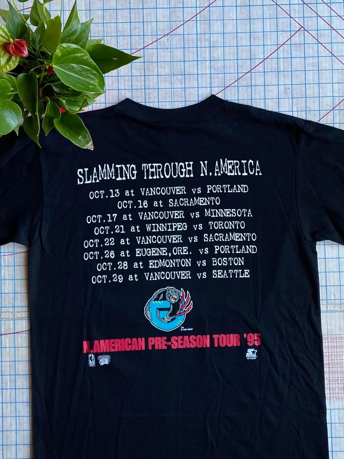 Vancouver Grizzlies Inaugural Pre-Season Tour Tshirt Sweatshirt Hoodie Sweatshirt Crewneck Pullover Reprinted Full Color Full Size Gifts for NBA Fans