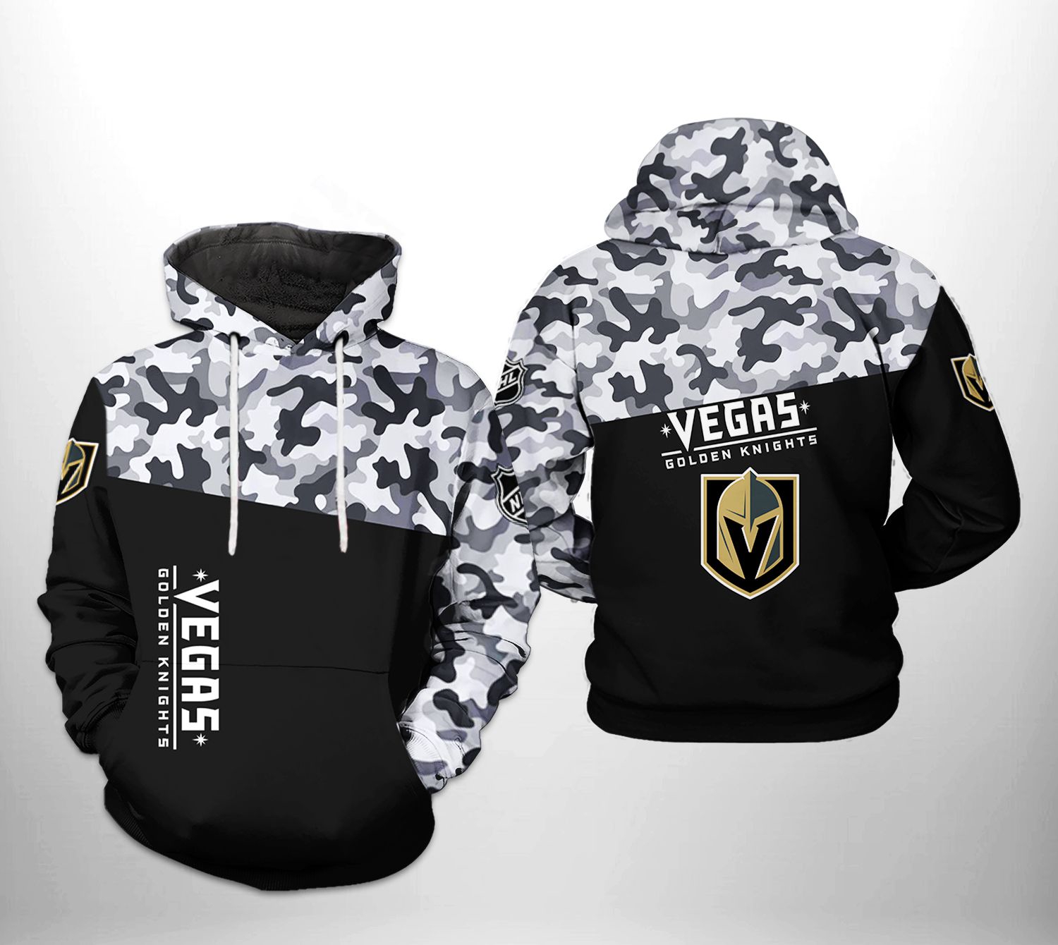 Vegas Golden Knights Nhl Camo Veteran 3D All Over Print Zip Up Hoodie Option