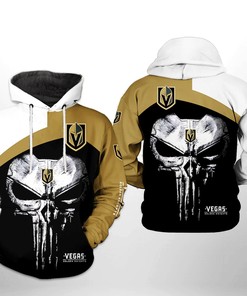 Vegas Golden Knights Nhl Skull Punisher 3D All Over Print Zip Up Hoodie Option