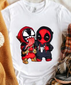 Venom And Deadpool Cute Friends Unisex T-shirt, Marvel Halloween Matching Hoodie Sweatshirt, Long Sleeve Adult Shirt Kid Toddler Tee
