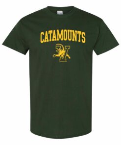 Vermont Catamounts Arch Logo Shirt Sweatshirt Pullover Hoodie Reprinted Full Color Full Size