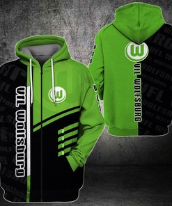 Vfl Wolfsburg 3D All Over Print Zip Up Hoodie Option