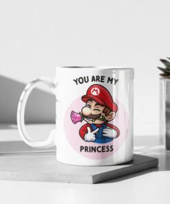 Video Game Valentines Mug Super Mario Valentines Mug Ceramic Coffee Mug