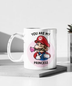 Video Game Valentines Mug Super Mario Valentines Mug Ceramic Coffee Mug