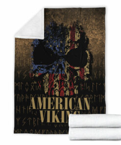 Viking Blanket American Viking Sherpa Fleece Blanket Gifts for Viking Lovers