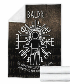 Viking Blanket Baldr God Sherpa Fleece Blanket Gifts for Viking Lovers