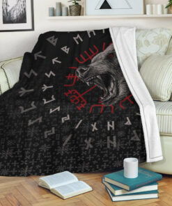 Viking Blanket Berserler Viking Bear Sherpa Fleece Blanket Gifts for Viking Lovers