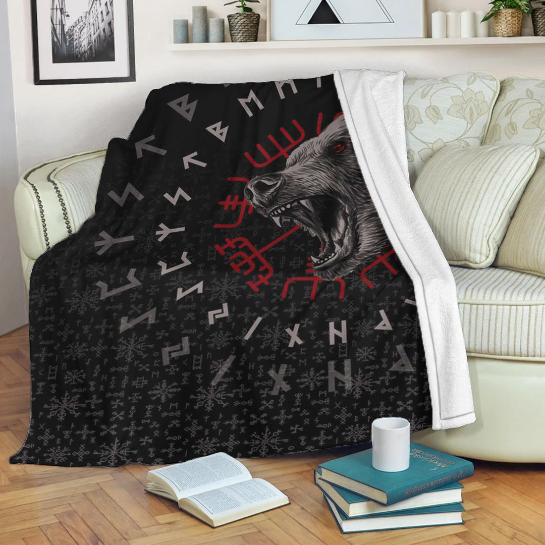 Viking Blanket Berserler Viking Bear Sherpa Fleece Blanket Gifts for Viking Lovers