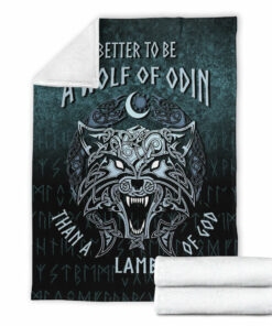 Viking Blanket Better To Be A Wolf of Odin Sherpa Fleece Blanket Gifts for Viking Lovers