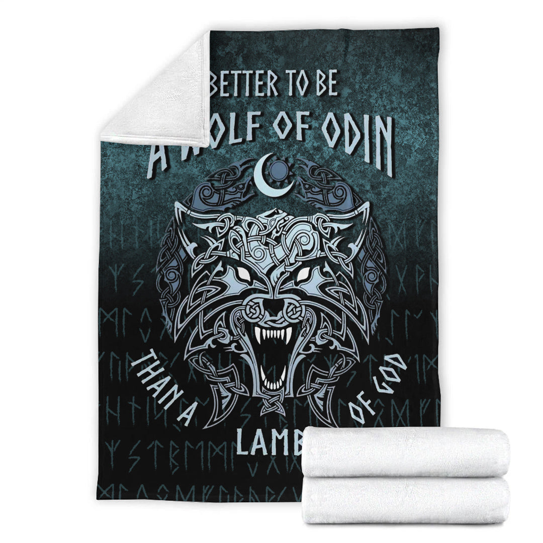 Viking Blanket Better To Be A Wolf of Odin Sherpa Fleece Blanket Gifts for Viking Lovers