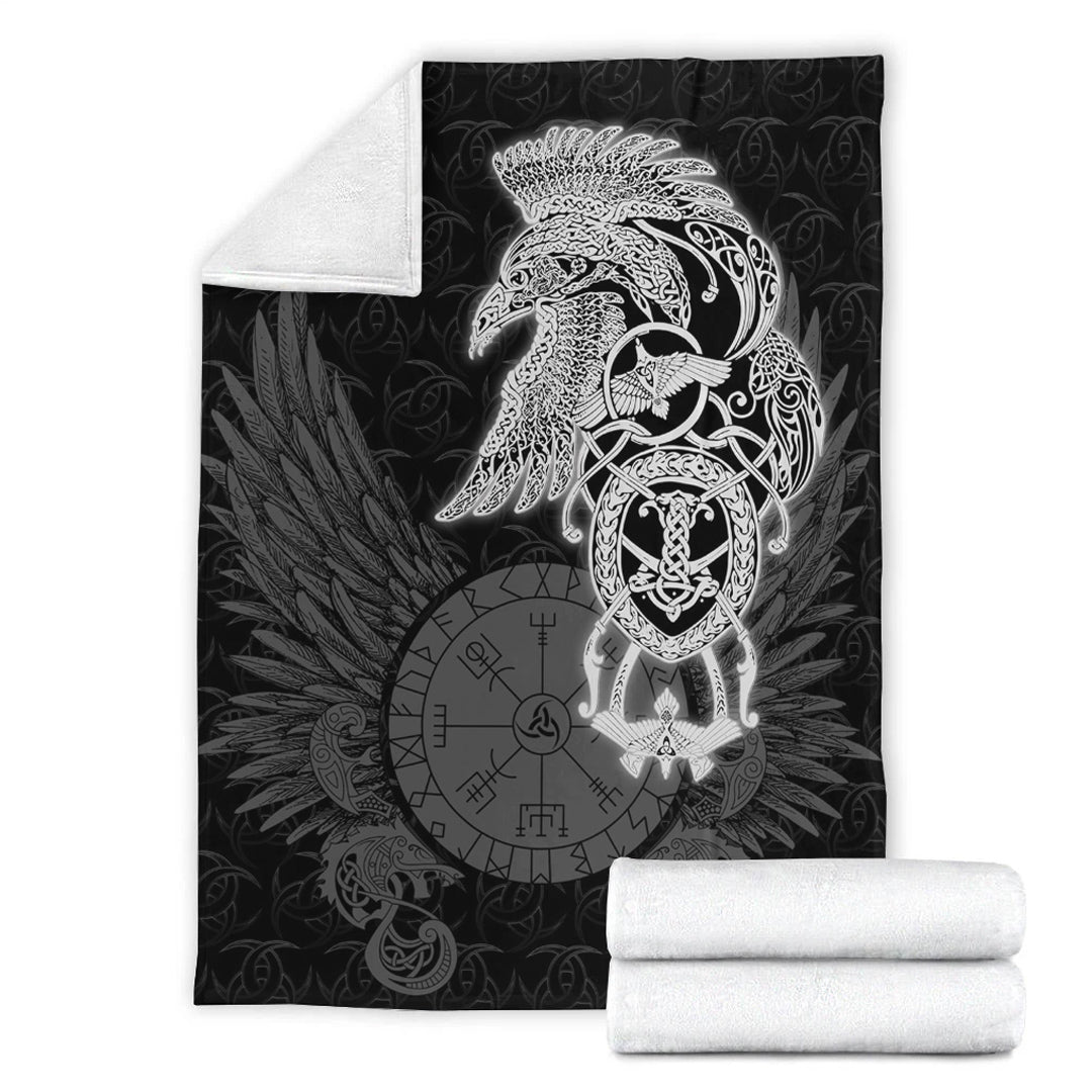Viking Blanket Celtic Raven Viking Sherpa Fleece Blanket Gifts for Viking Lovers