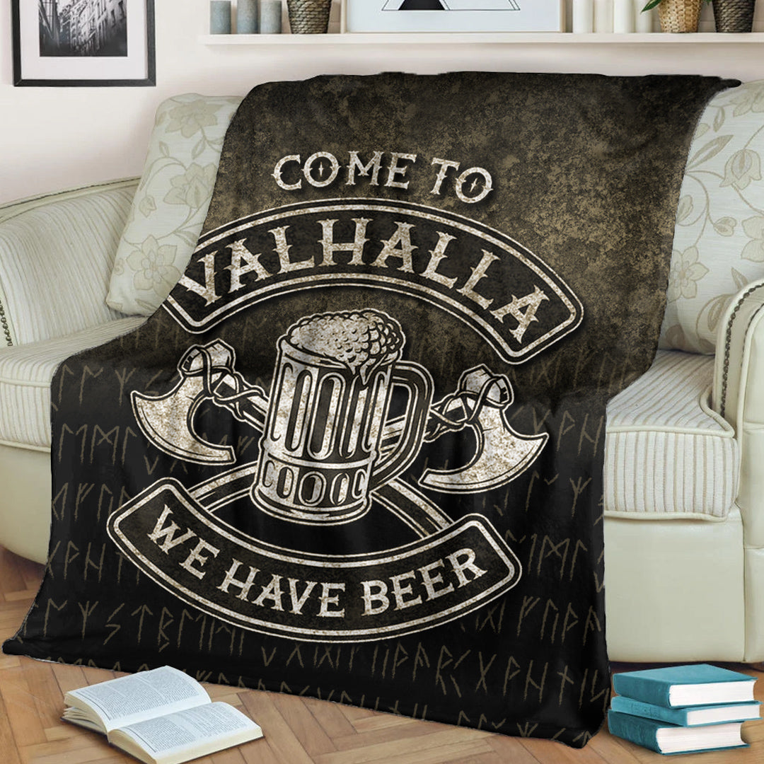 Viking Blanket Cute Victory Or Valhalla Shield Maiden Norse Viking Warrior Sherpa Fleece Blanket Gifts for Viking Lovers
