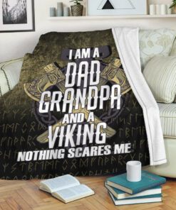 Viking Blanket Dad Viking Fathers Day Warrior Sherpa Fleece Blanket Gifts for Viking Lovers
