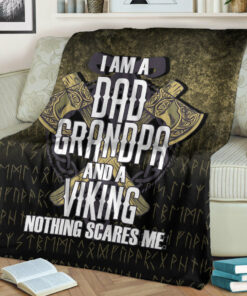 Viking Blanket Dad Viking Fathers Day Warrior Sherpa Fleece Blanket Gifts for Viking Lovers
