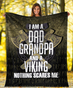 Viking Blanket Dad Viking Fathers Day Warrior Sherpa Fleece Blanket Gifts for Viking Lovers