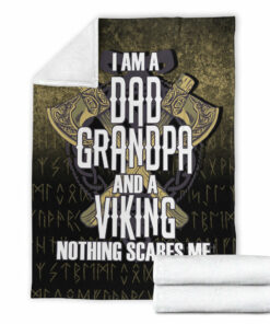 Viking Blanket Dad Viking Fathers Day Warrior Sherpa Fleece Blanket Gifts for Viking Lovers