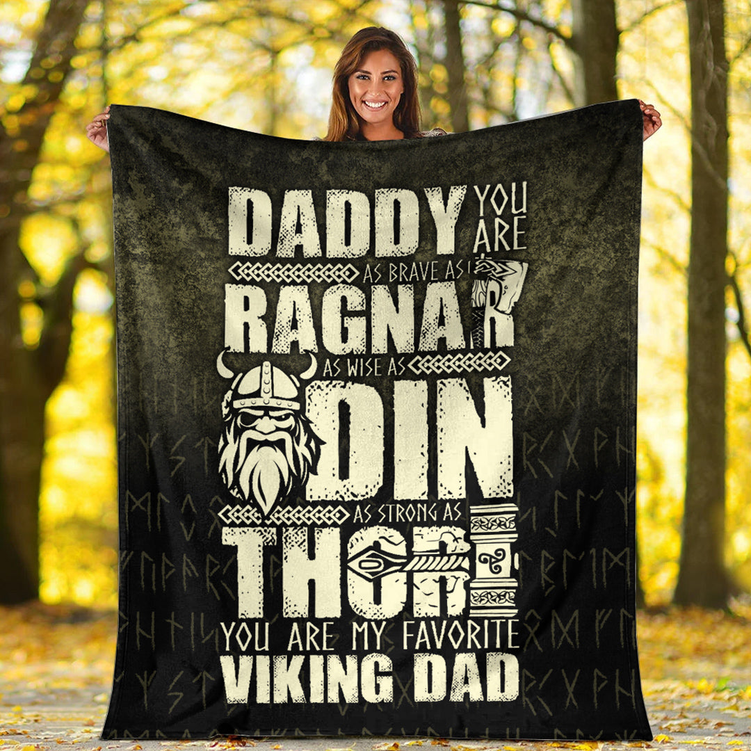 Viking Blanket Daddy You Are As Brave As Ragnar 2 Sherpa Fleece Blanket Gifts for Viking Lovers
