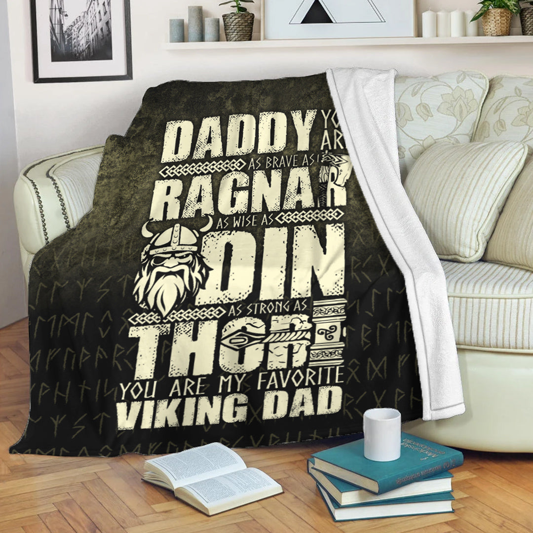 Viking Blanket Daddy You Are As Brave As Ragnar Sherpa Fleece Blanket Gifts for Viking Lovers