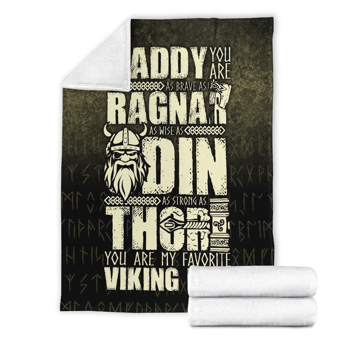 Viking Blanket Daddy You Are As Brave As Ragnar Sherpa Fleece Blanket Gifts for Viking Lovers