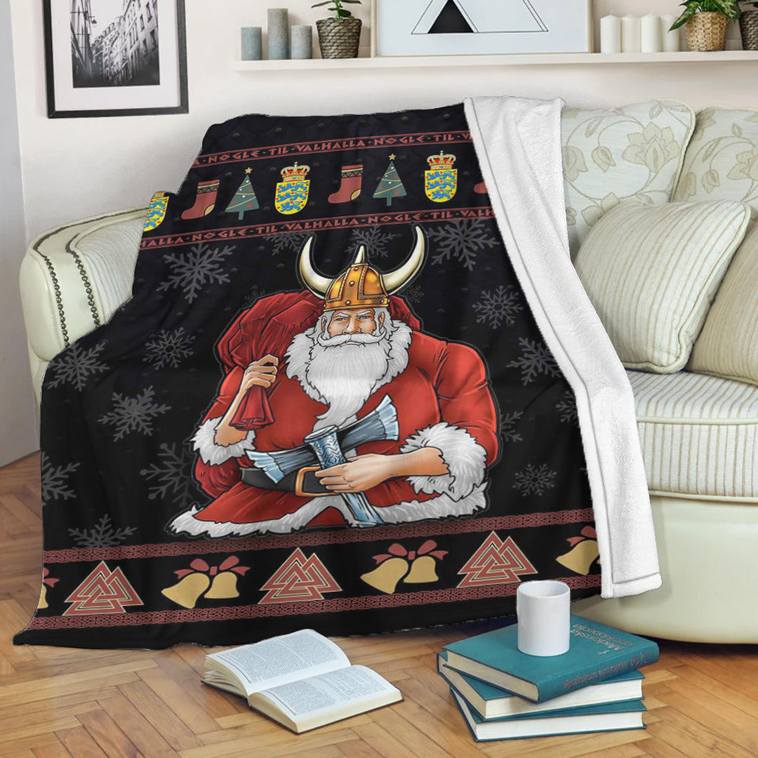 Viking Blanket Denmark Santa Viking Sherpa Fleece Blanket Gifts for Viking Lovers